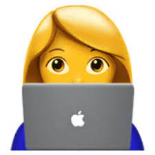 Alicia's logo emoji girl with computer