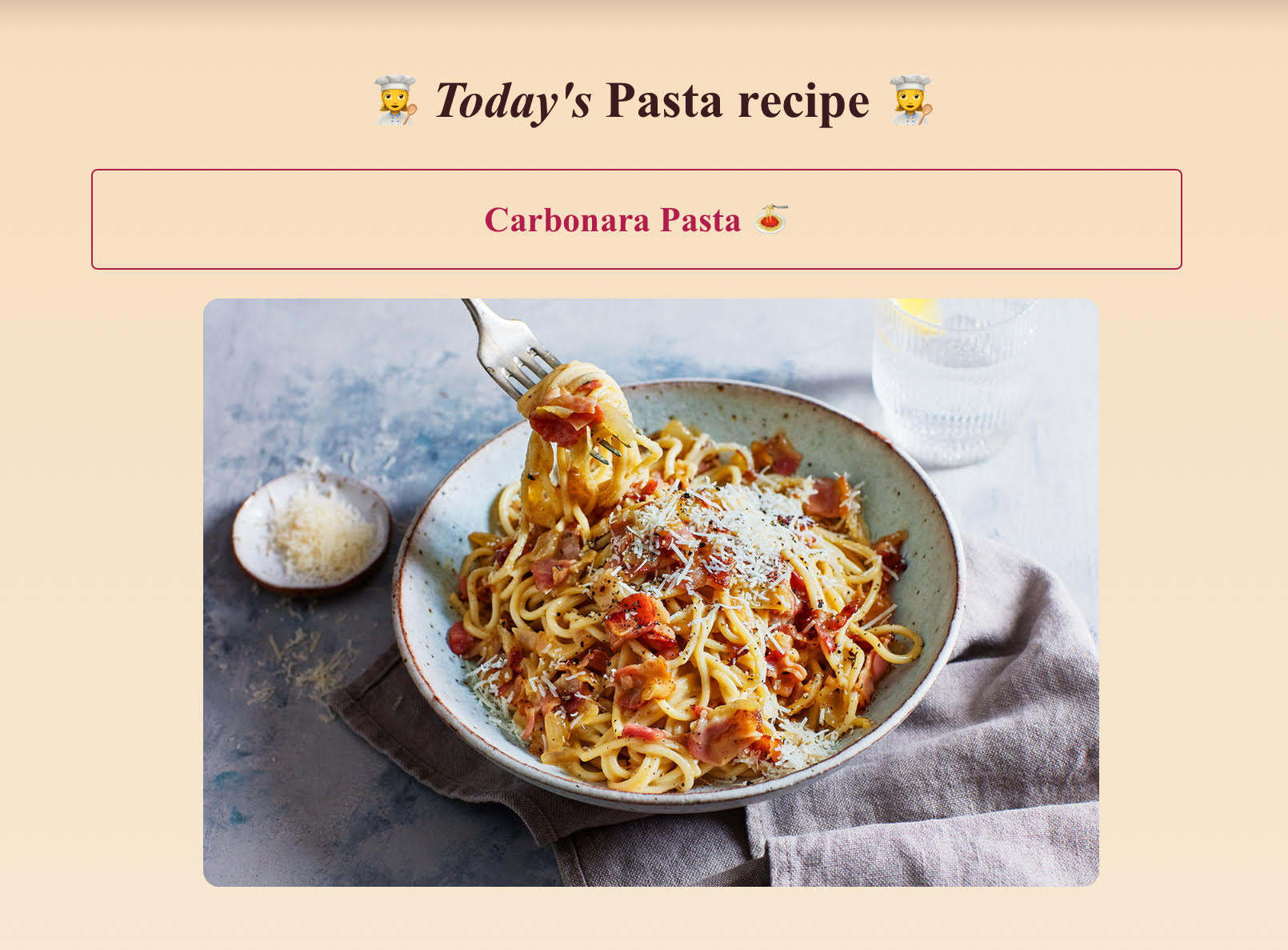 project about pasta Carbonara