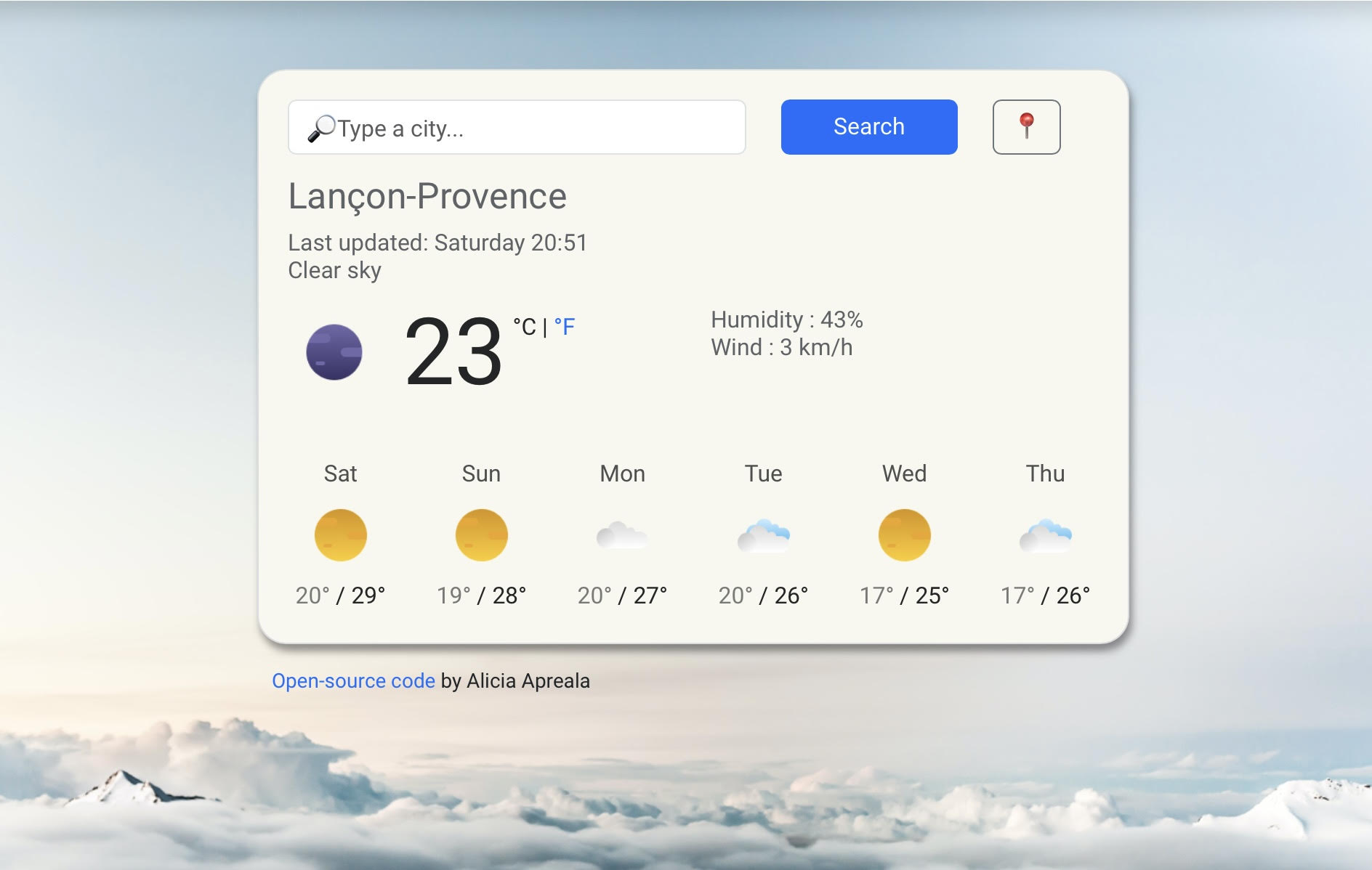 project about weather app